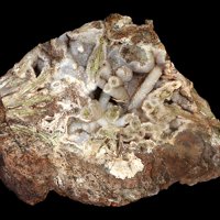Carpathite, Quartz, Cinnabar