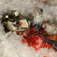 Baumhauerite, Realgar, Pyrite