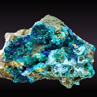 Tangdanite, Azurite, Zincolivenite