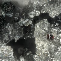 Galkhaite, Stibnite, Pyrite